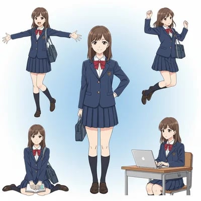 School Student Poses